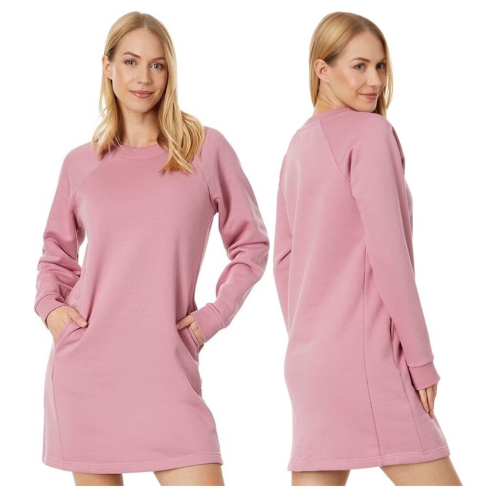 Pact Courtside Desert Rose Long Sleeve Sweatshirt Dress Size Small